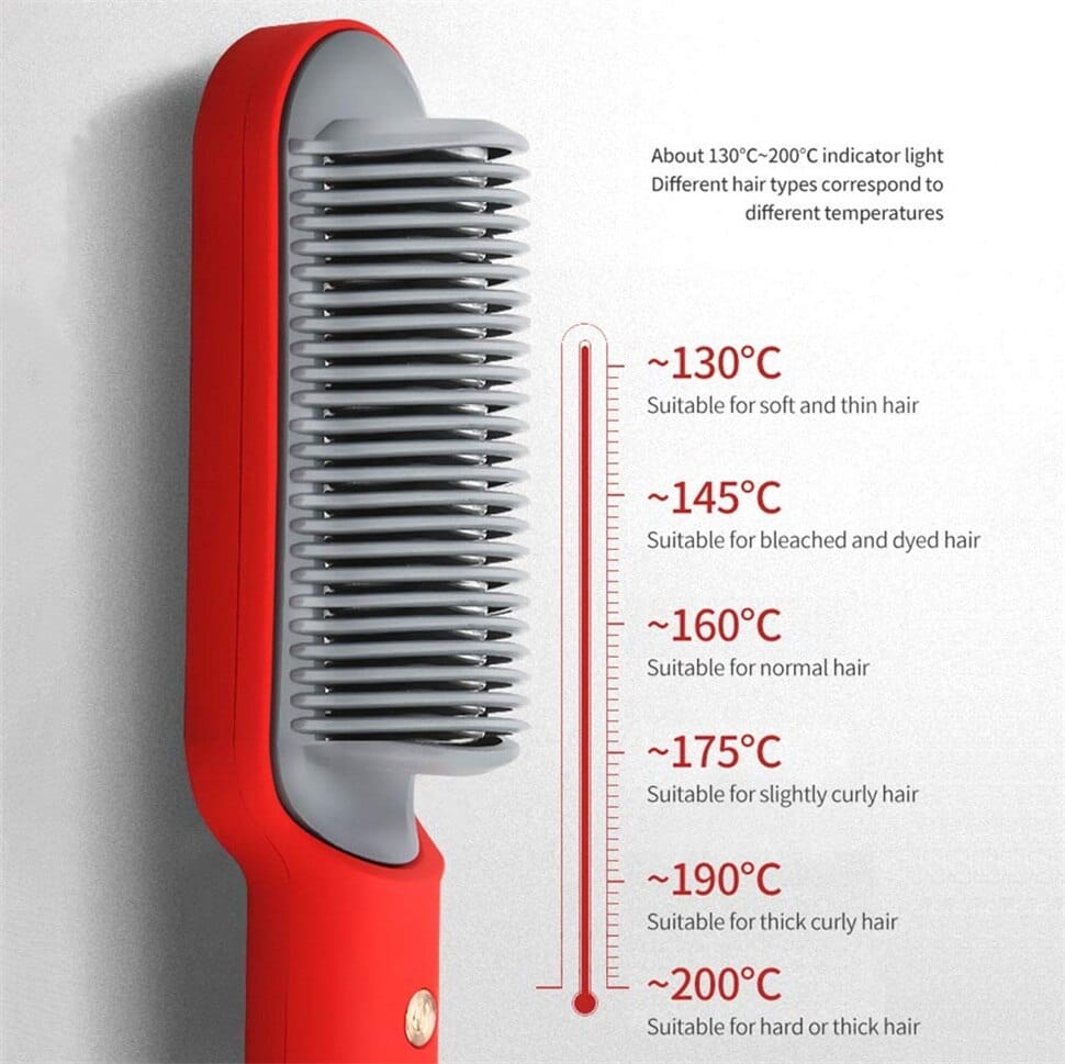 Hair Straightener Comb and Curler 3-in-1