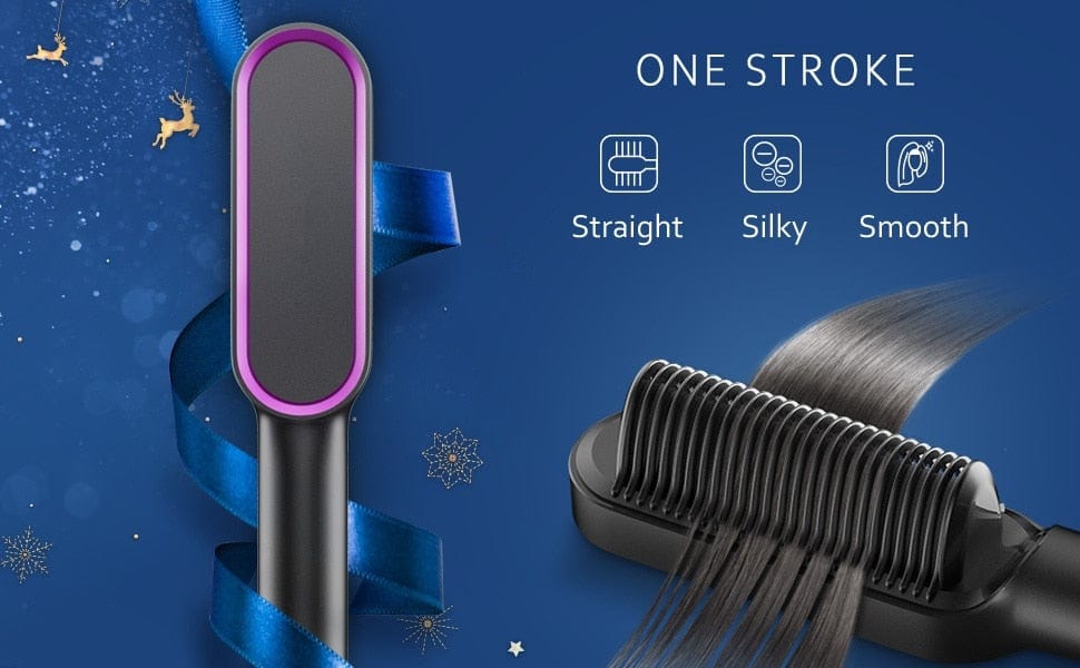 Hair Straightener Comb and Curler 3-in-1