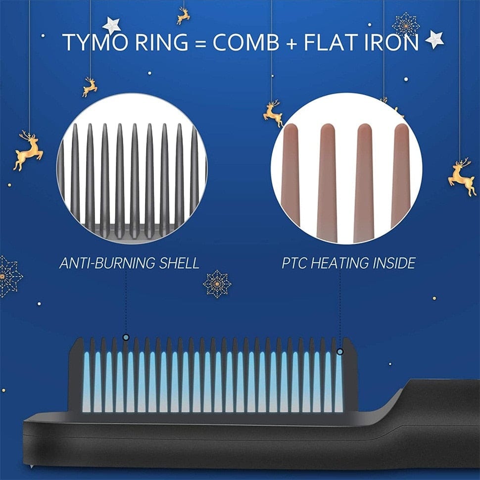 Hair Straightener Comb and Curler 3-in-1
