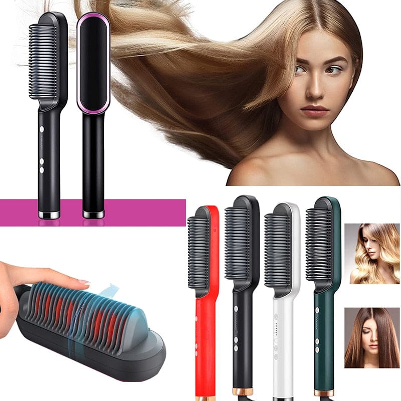 Hair Straightener Comb and Curler 3-in-1