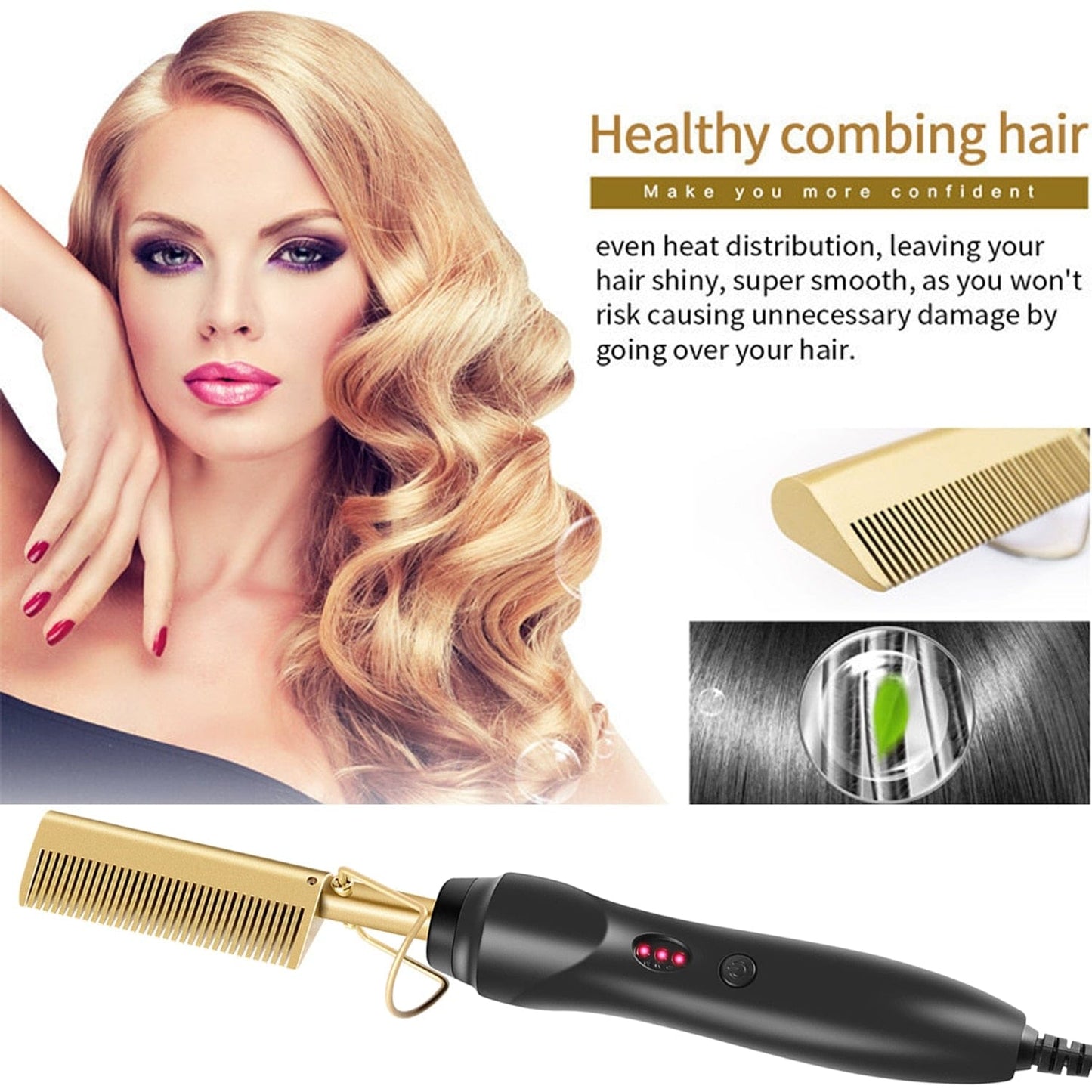 Comb Hair Straightener and Curling Iron