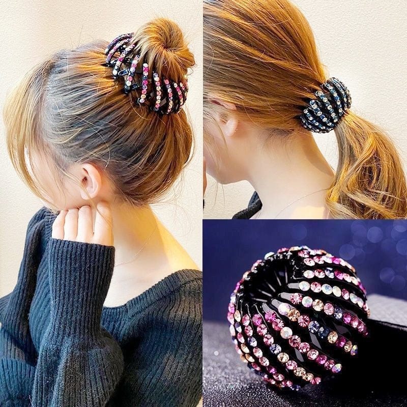 Crystal Rhinestone Hairpin Bun Claw Clip